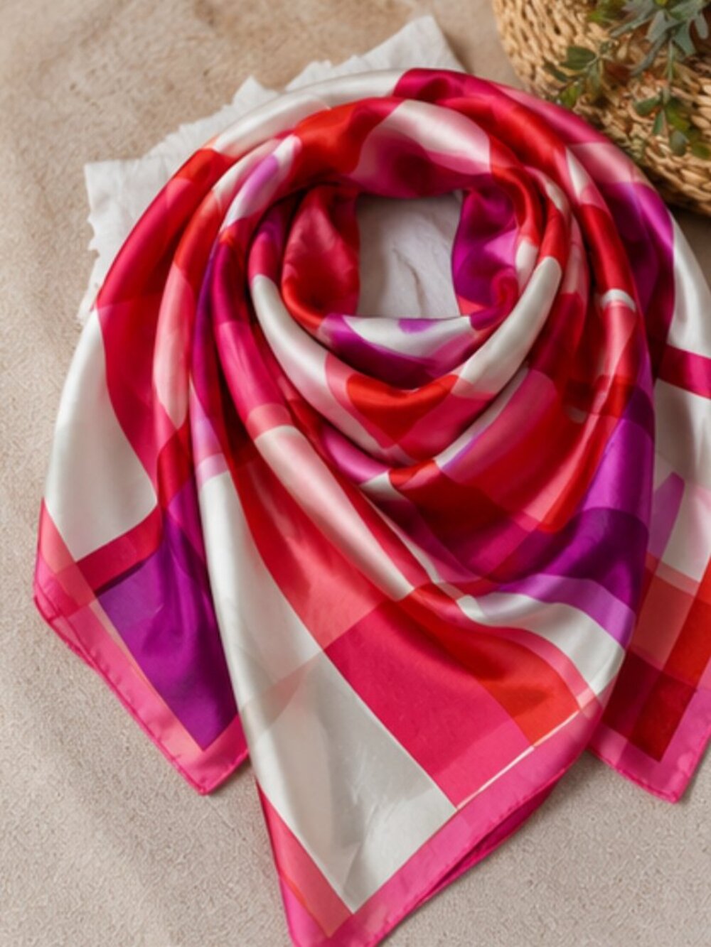 Adrienne Vittadini Multicolor Plaid Scarf